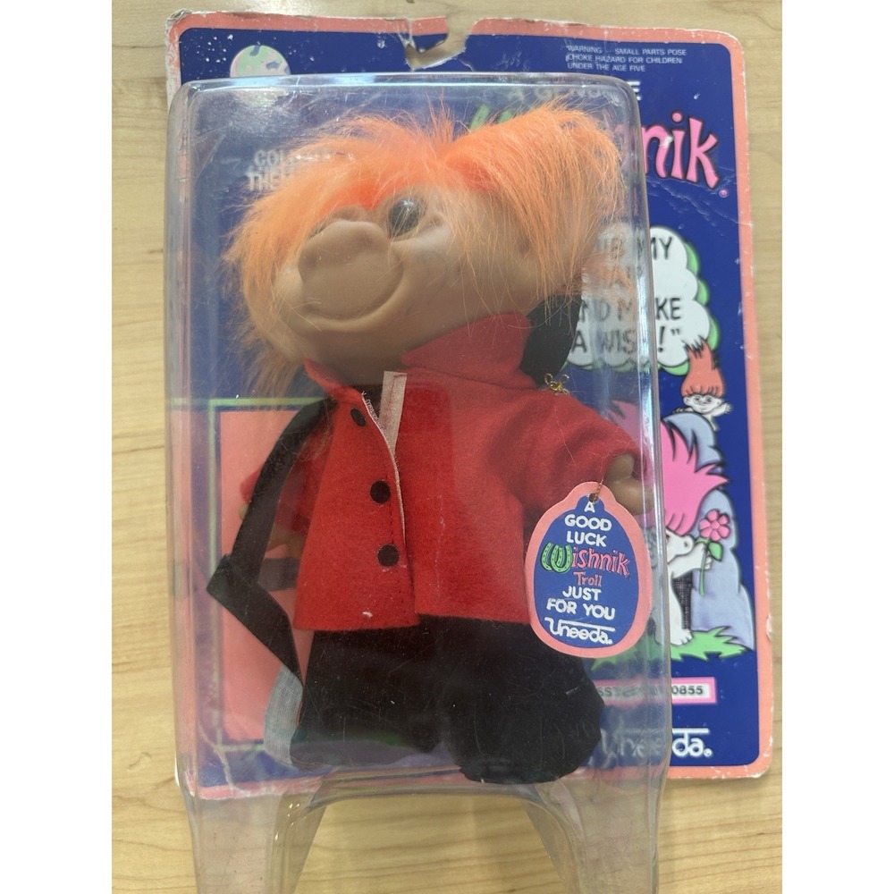 Uneeda Wishnik Good Luck Troll Canadian Mountie 1982 With Tags 8in Vtg rARE New